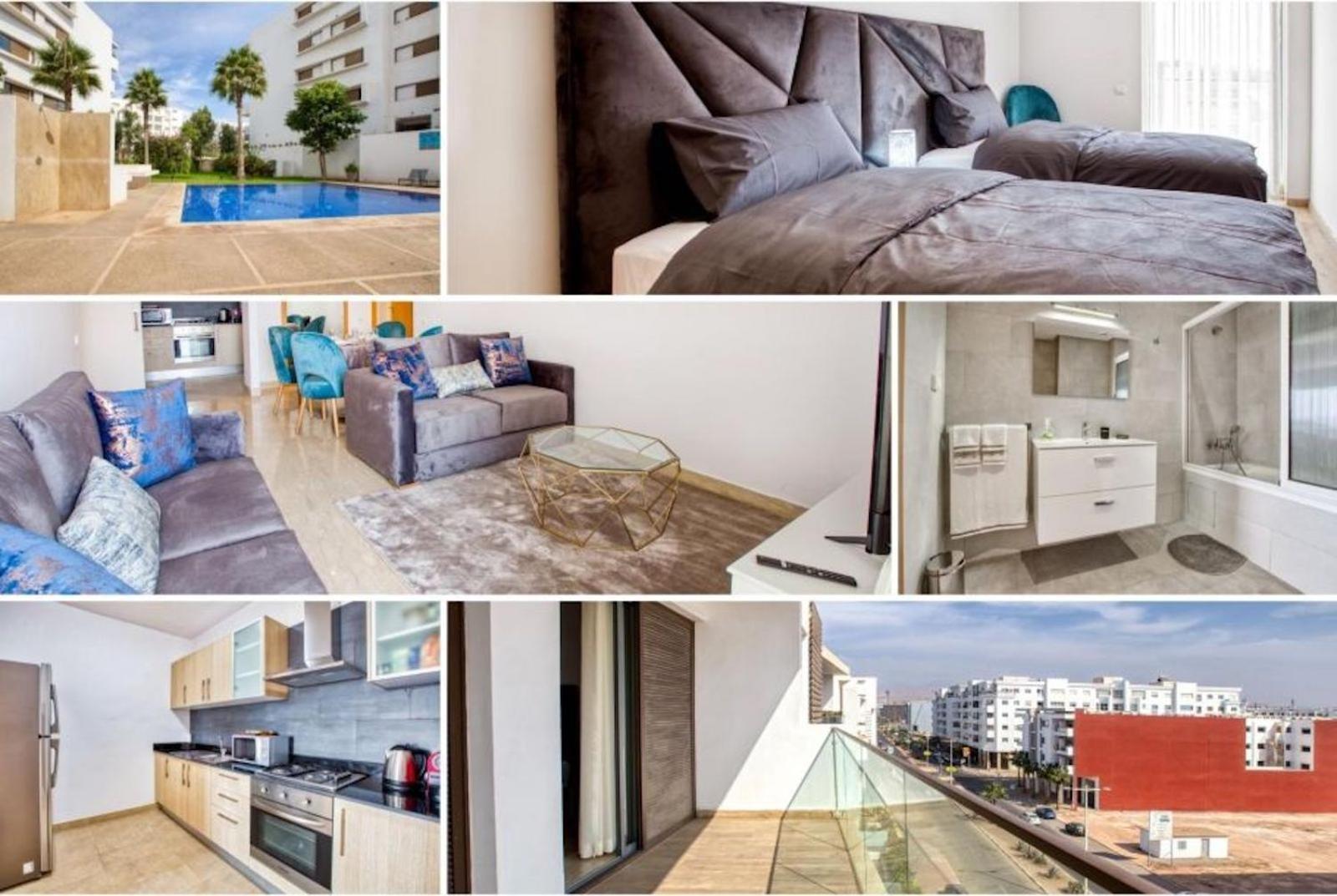Luxury Apartment 100Sqm With Pool Near Beach Wifi Unlimited With Optical Fiber Agadir Exterior foto